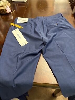 Calvin Klein Men's Navy Dress Pants - Modern Flat Front